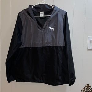 Black & Grey Pullover Windbreaker